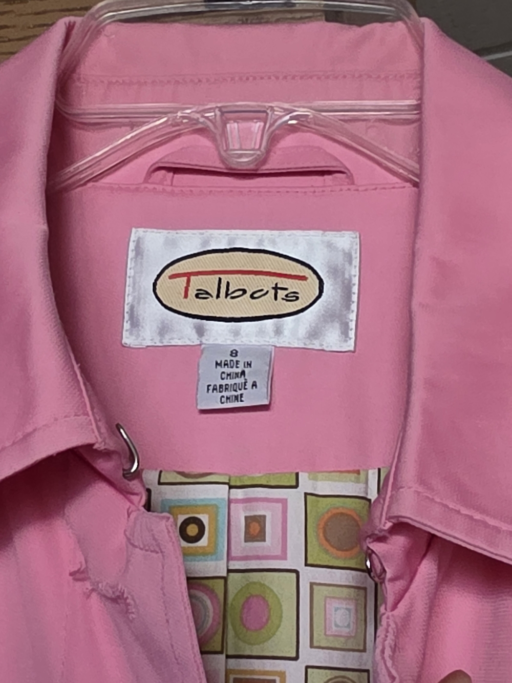 Vintage Talbots Pink Women's Trench Coat Sz 8 - Picture 2 of 9